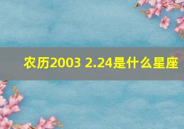 农历2003 2.24是什么星座